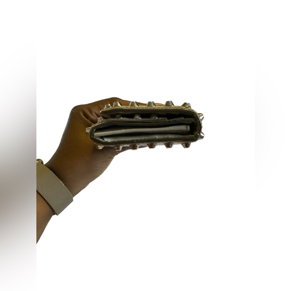 PRADA Studded Long Wallet Gray/Silver Leather Great Used Condition GORGEOUS - Picture 5 of 8